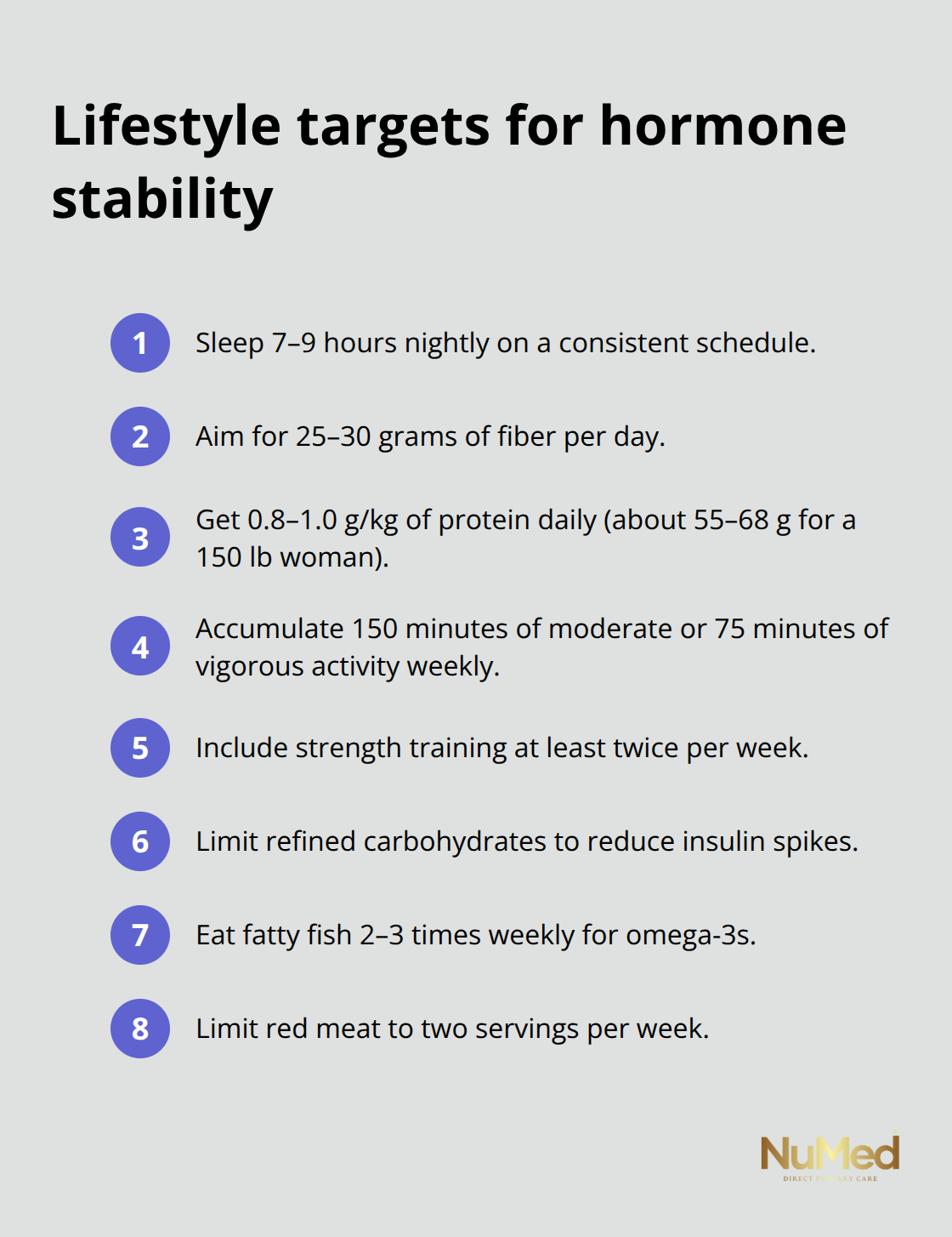 Compact checklist of lifestyle targets that support hormone balance - best natural supplement to balance female hormones