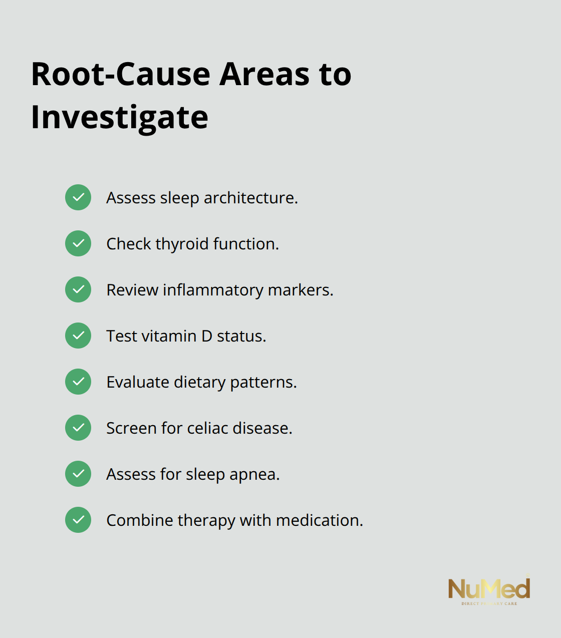 Checklist of root-cause factors to assess alongside medication - medical model mental health