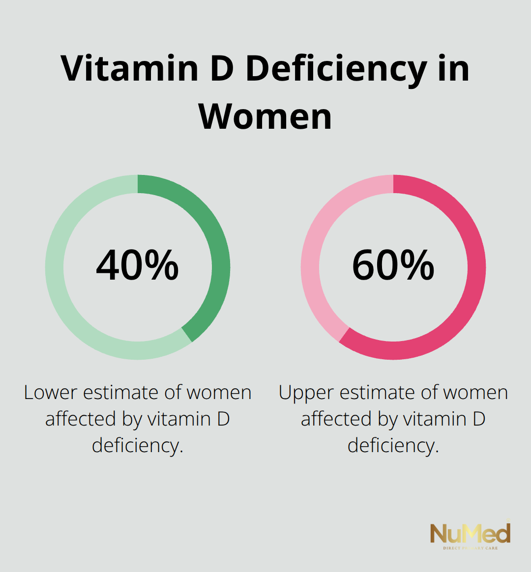 Chart showing the estimated range of U.S. women affected by vitamin D deficiency. - natural way to balance hormones in women